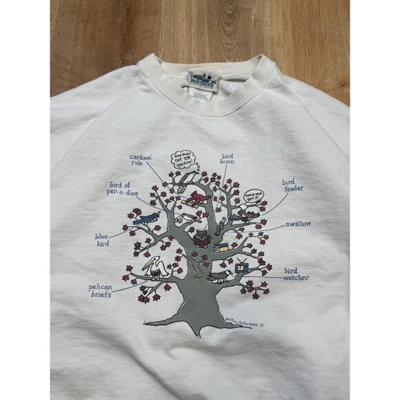 Vintage 90s Northern Reflections Grandma Cottagecore Crewneck Sweatshirt Birds N - Picture 7 of 7